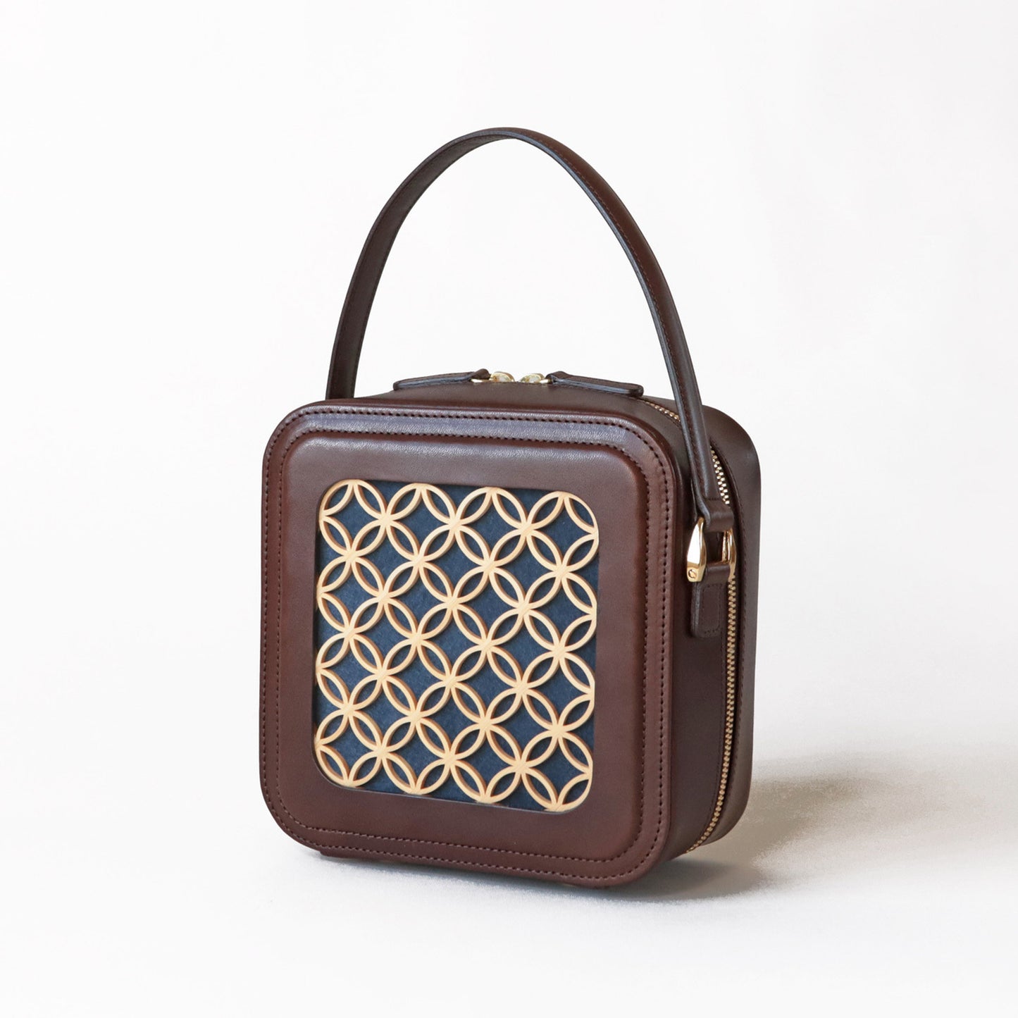 Hanakumiko minibag / Brown × Blue