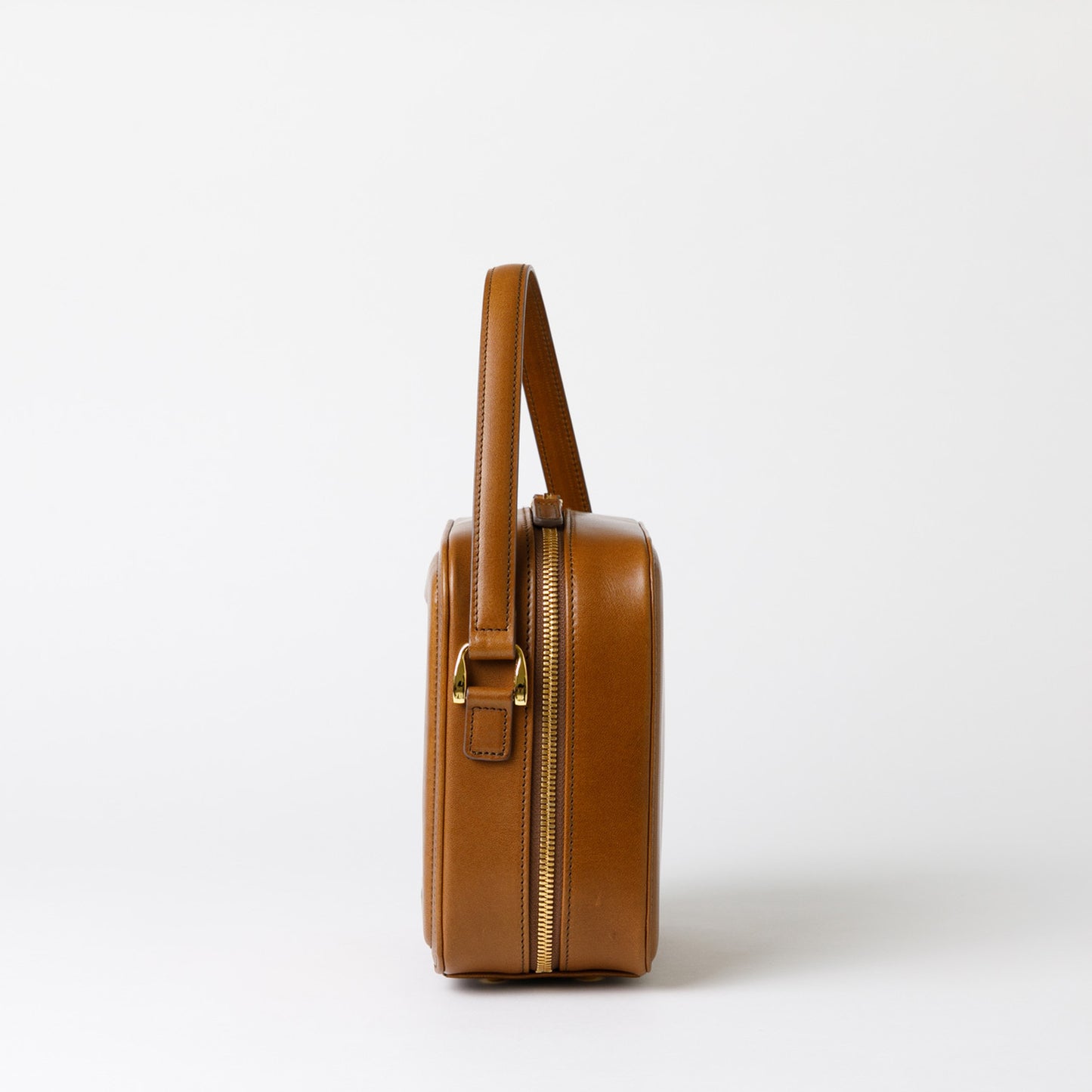 Hanakumiko minibag / Camel × Choco (With Shoulder strap)