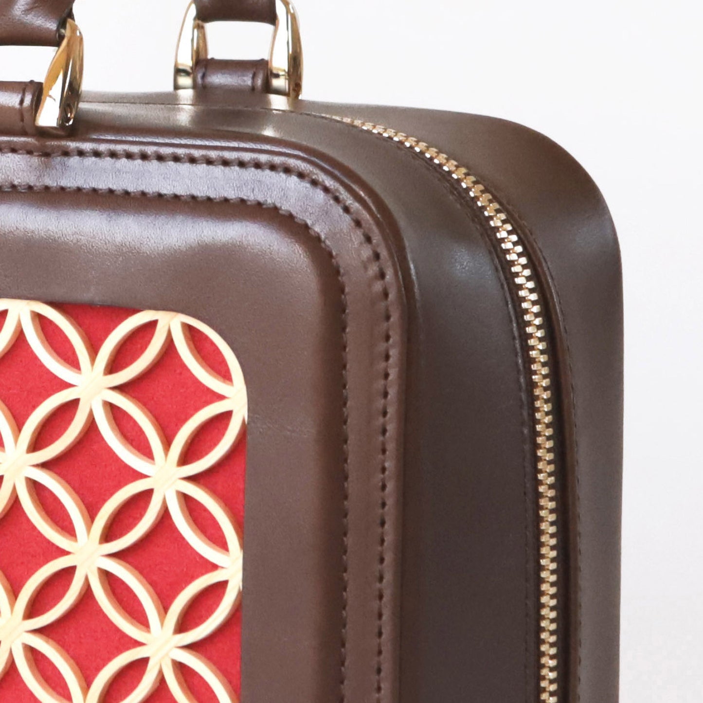Hanakumiko handbag / Brown × Red
