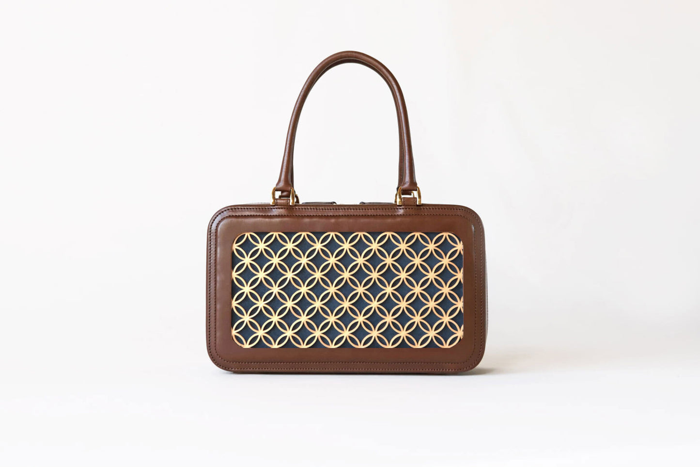 Hanakumiko handbag / Brown × Blue