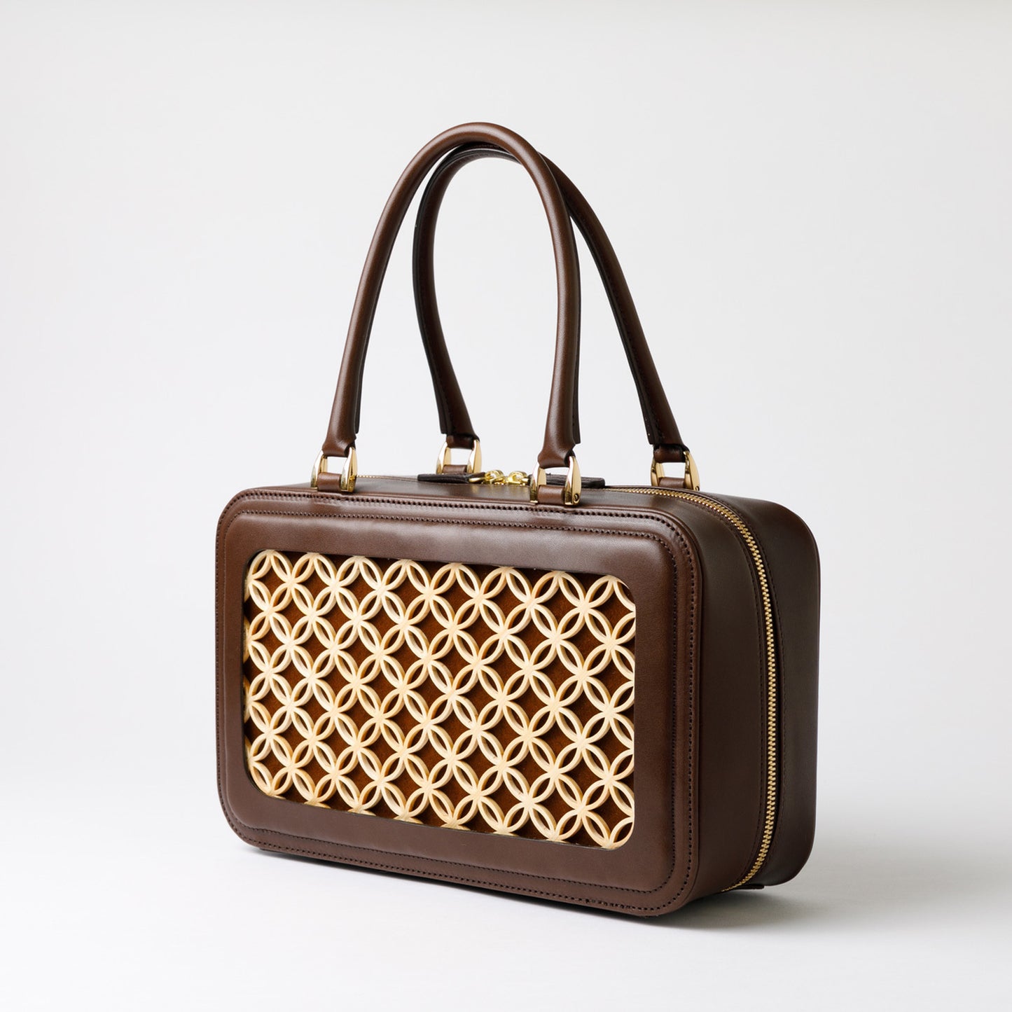 Hanakumiko handbag / Brown × Choco