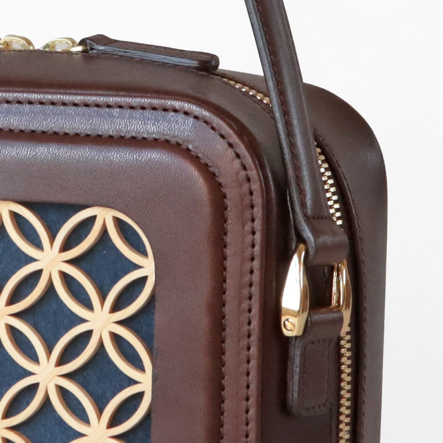Hanakumiko minibag / Brown × Blue
