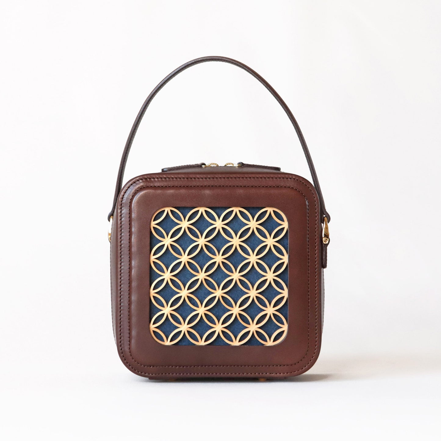 Hanakumiko minibag / Brown × Blue