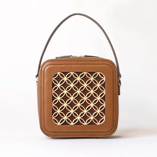 Hanakumiko minibag / Camel × Choco